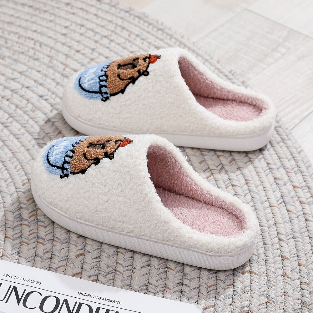 APL Capybara Fluffy Home Slippers Plush Slippers Comfortable Anti Slip for Winter