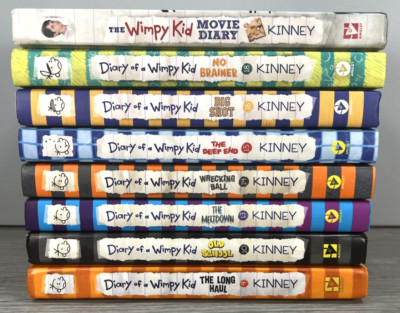 Lot of 8 Diary  of a Wimpy Kid Hardcover Books - Jeff Kinney