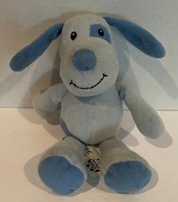 Animal Alley Blue Dog Rattle Plush Lovey Sewn Eyes 2017 - 9 inches