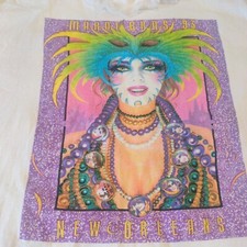 Vintage 90s New Orleans Mardi Gras Mask T-Shirt Size XL sof tee tag lace collar