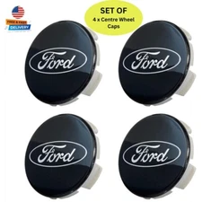 Ford Truck / SUV Black and Chrome Wheel Center Cap Kit for F-150 (4 Center Caps)