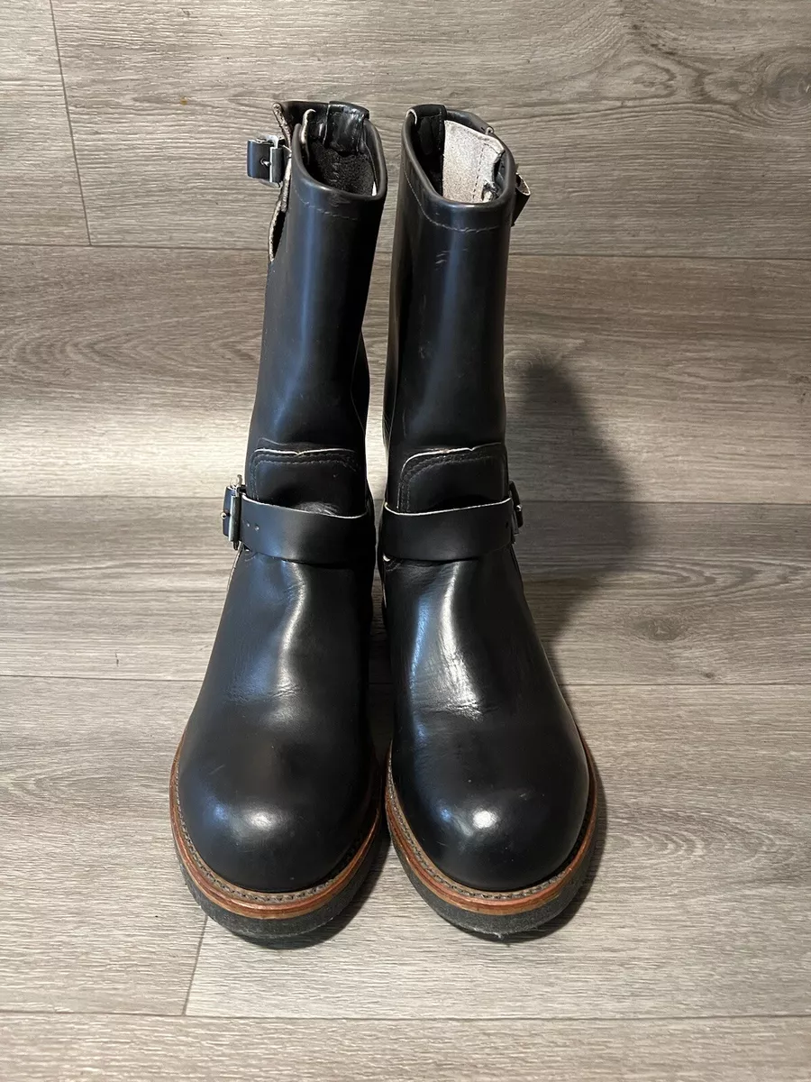 VINTAGE 🔥Red Wing 2268 Engineer Boots Steel Toe Mens Sz 8 D Made in 🇺🇸 Black