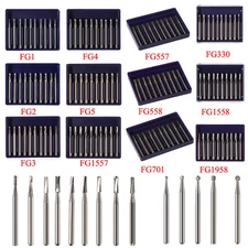 10-100Pcs Dental Tungsten Steel Carbide Cutting FG Burs for High Speed Handpiece