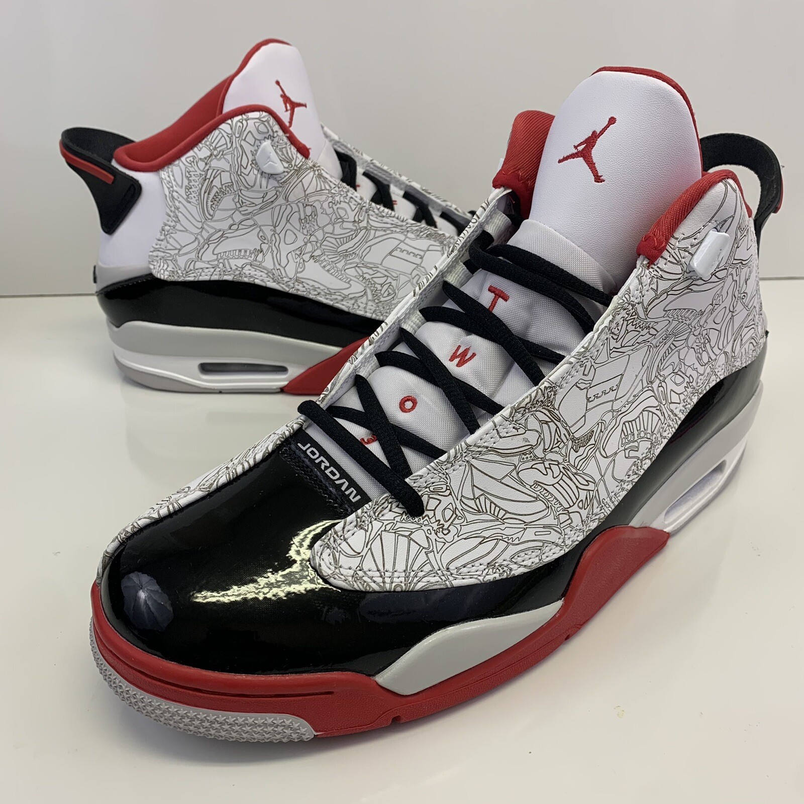 Nike Air Jordan Dub Zero BRED Black Red White 311046 160 Men's Size 11.5 No Lid