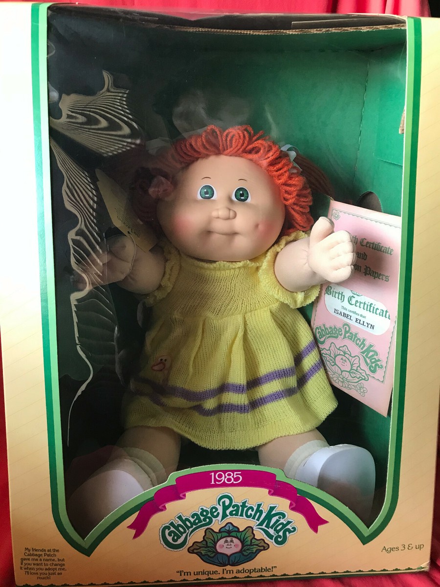 Vintage 1985 Cabbage Patch Kids Doll Red Hair “Isabel Ellyn