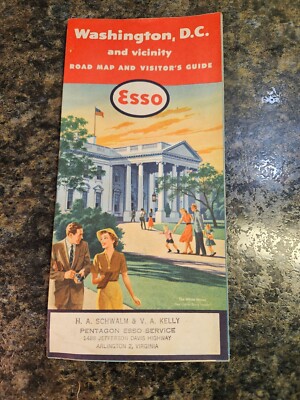 1956-57 Esso Washington D.C. and Vicinity Road Map & Visitor's Guide (Lot 1352)