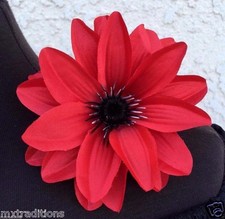 RED FLOWER HAIR CLIP FOR MEXICAN FIESTA, 5 DE MAYO,WEDDING.