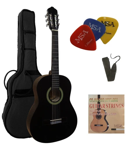 Gitarre 3/4, Konzert, Kinder, Jugend, im Set, 3xPlektren, Tasche, Band, Saiten!n
