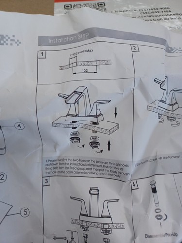 TWO HANDLES BASIN MIXER INSTALLATION INSTRUCTION GOLD BATHROOM - Picture 9 of 11