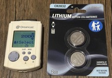 Official OEM Sega Dreamcast Gray / White VMU Memory Card HKT-7000 NEW BATTERIES 