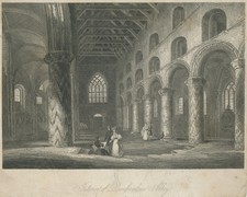 England Dunfermline Abbey Schottland Alte Ansicht Stahlstich 19 Jhd Joseph Swan