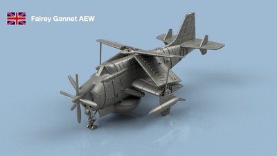 L'Arsenal Models 1/700 FAIREY GANNET AEW.3 FOLDED WINGS  3D Printed Set