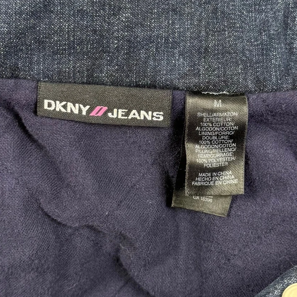 DKNY Jeans Para Mujer Vintage Años 90 Y2K Denim Parka Longline Chaqueta Mediana Bratz Foto 4 de 4