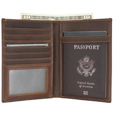 Polare Luxury Rfid Blocking Leather Passport Holder Travel Wallet For