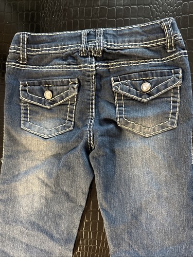 Xhilaration Blue Jeans Girls Size 10 Bootcut Bedazzled - Picture 7 of 7