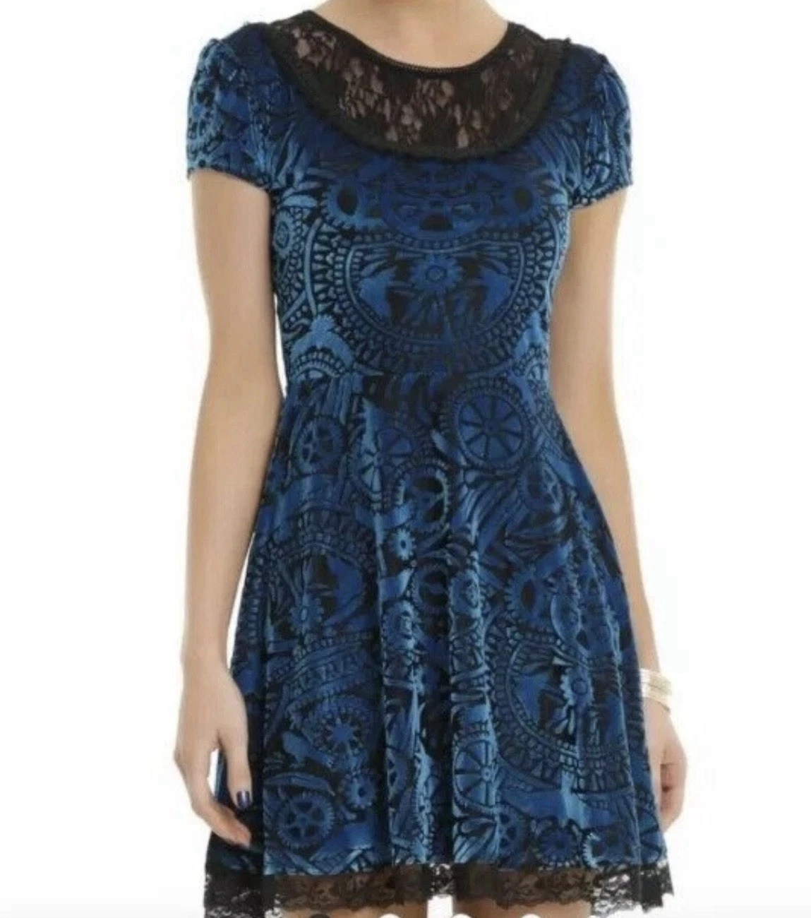 Hot Topic M Miss Peregrines Home for Peculiar Children Burnout Velvet Lace Dress