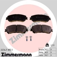 Bremsbelagsatz Scheibenbremse Zimmermann 22347.185.1 FüR Renault Espace Megane 4