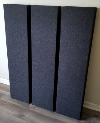 6 Sound Absorbing Acoustic Wall Panels in Black - SET of 6