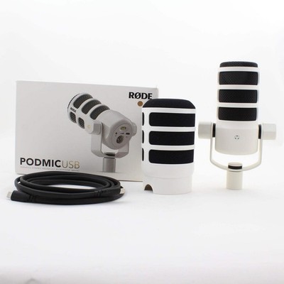 * OPEN BOX GOOD * RODE PodMic USB and XLR Dynamic Broadcast Microphone (White)