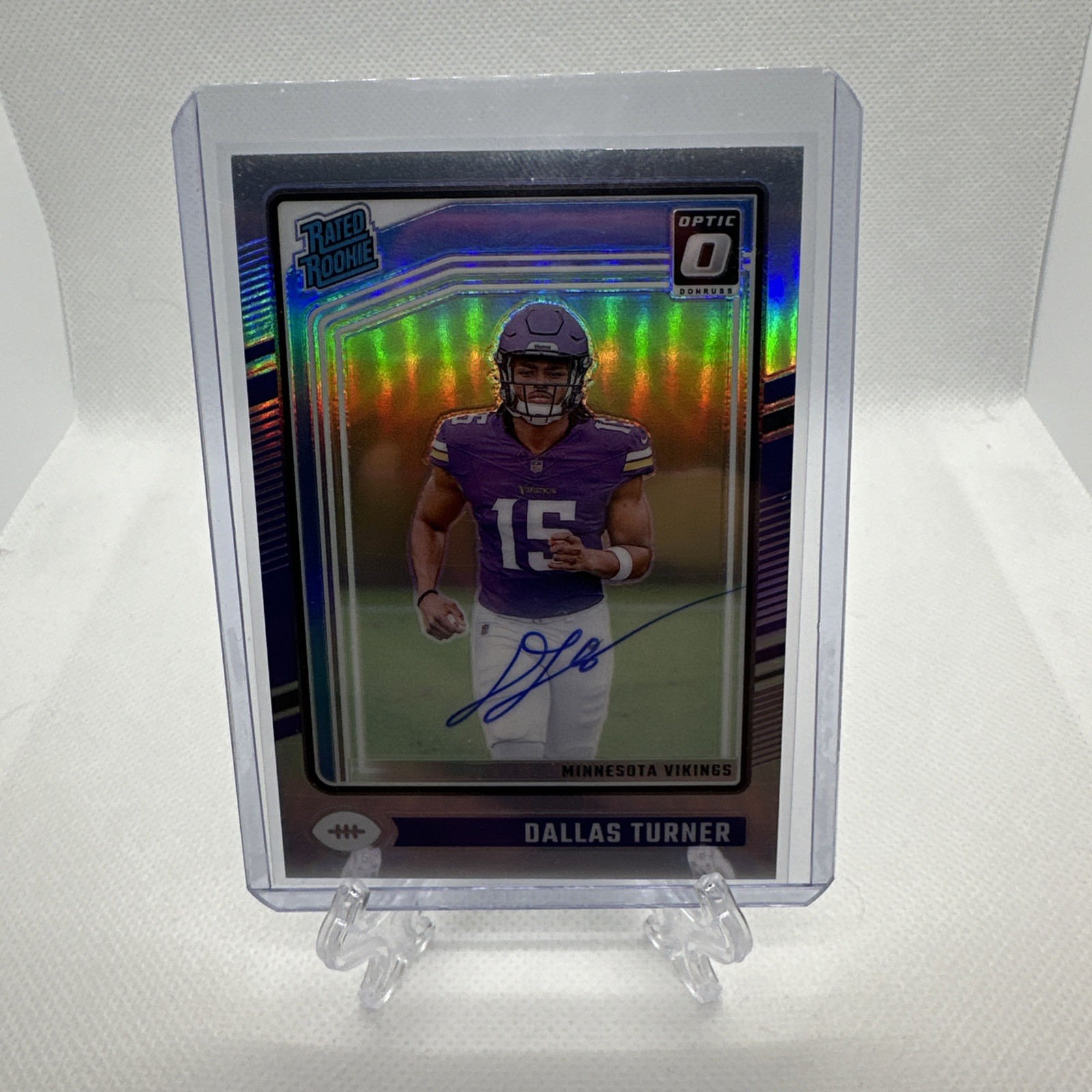 2024 Optic Rated Rookie Dallas Turner #224 Holo Prizm (RC) 106/150 ON CARD AUTO