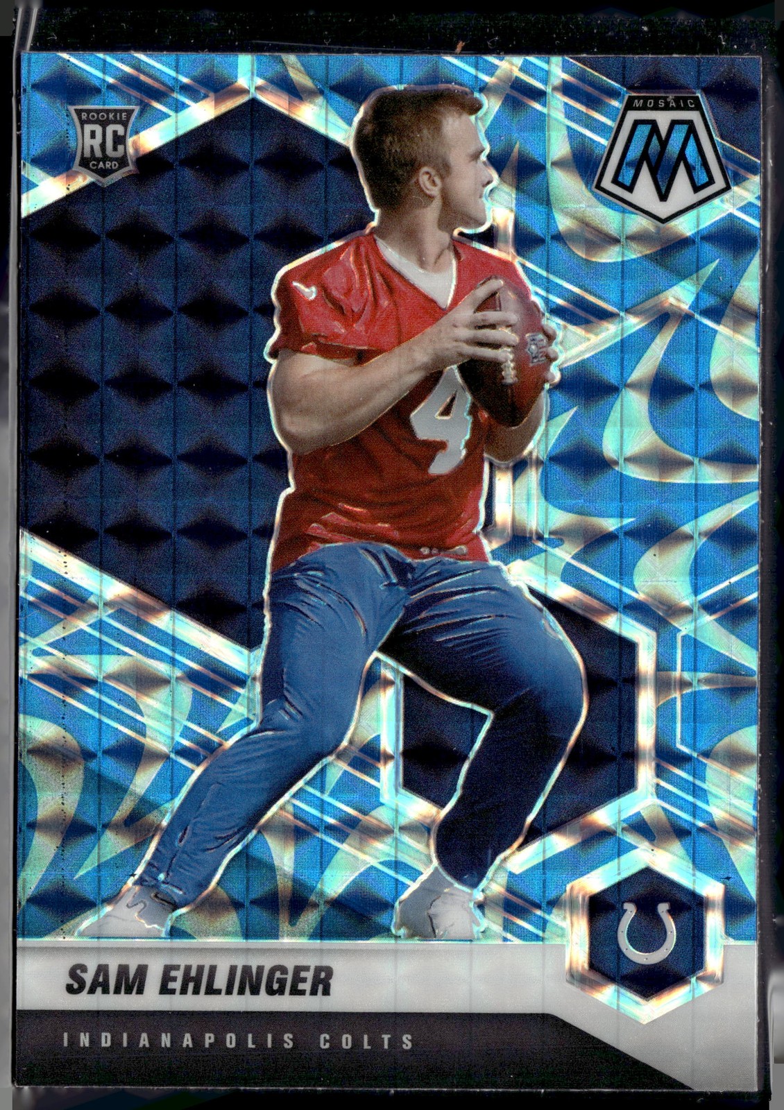 2021 Panini Mosaic #372 Sam Ehlinger Prizm Reactive Blue