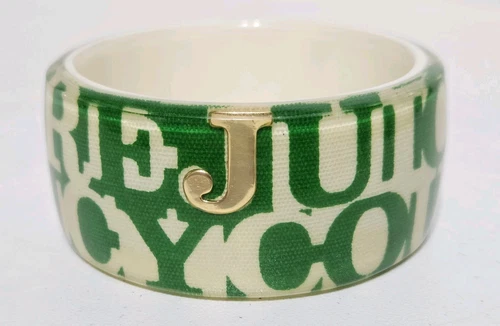 OFF WHITE Bracciale Juicy Couture All Over Stampa Verde Oro Bianco Grosso Lucite