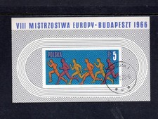 POLAND #1422 1966 EUROPEAN ATHLETIC CHAMPIONSHIP MINT VF NH O.G S/S IMP CTO