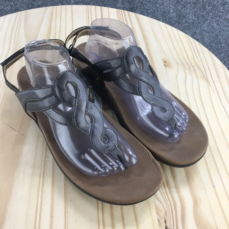 Sandalias Rockport Mujer 11 M Gris Ramona Correas Cuero Cómodas Informales Foto 3 de 4