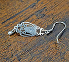 Sterling Silver Signed Filigree Dangle Earrings with Blue Stones 2.12 Grams — photo 2