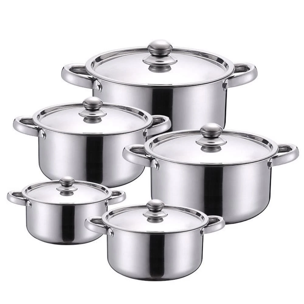 Set of 5 Stainless Steel Non Stick Saucepans Cookware CookingPots Pan With Lids⇖
Opens in a new wind