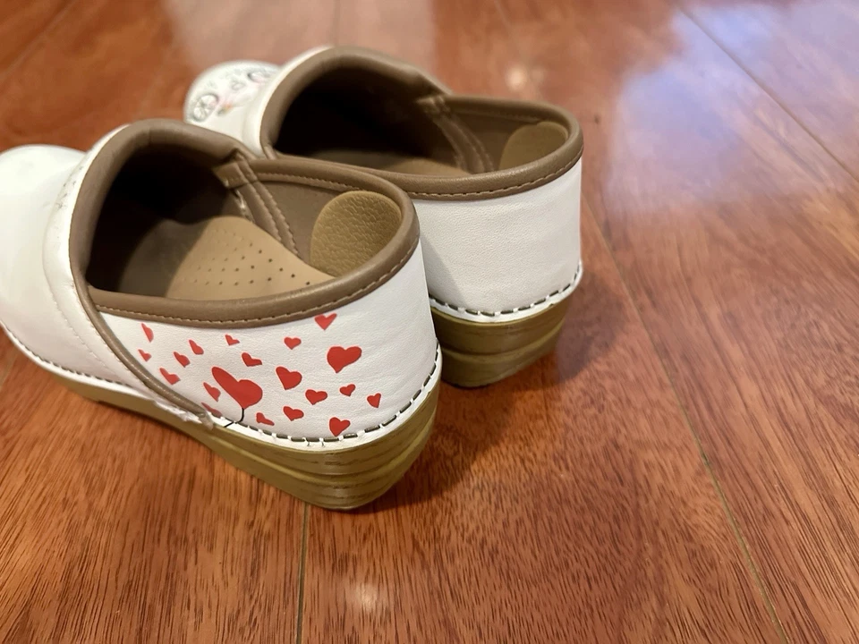 Dansko白色皮革专业舒适护理木底鞋女式38,7.5-8  — 第 2/4 张图片