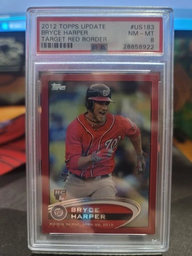 2012 Topps Update Target Red Border #US183 Bryce Harper RC Rookie PSA 8 Philly