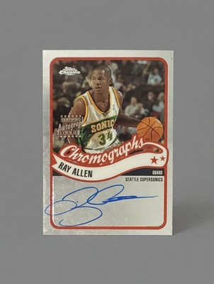 2003-04 Topps Chrome Ray Allen On Card Autograph Seattle Supersonics