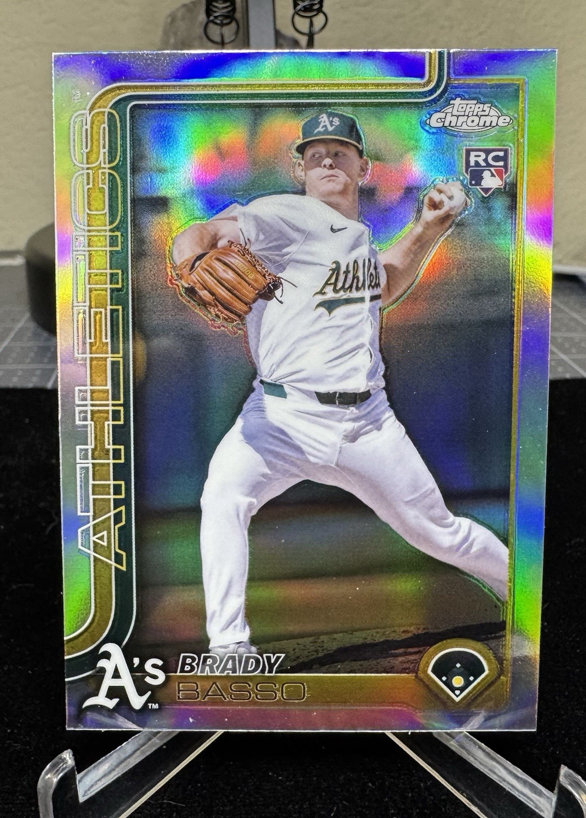 2025 Topps Chrome Baseball Brady Basso RC #205 - Refractor - Oakland Athletics