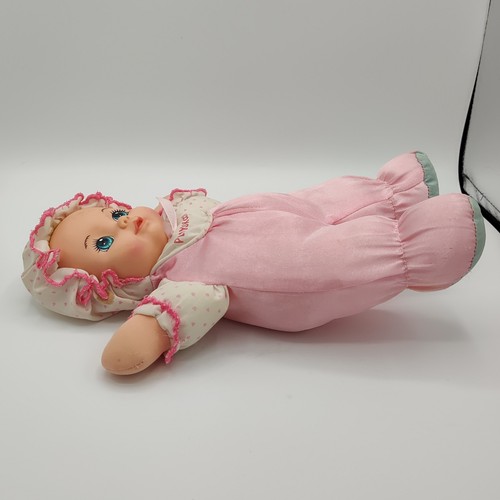 Vtg 1995 Playskool My Very Soft Baby Caucasian 11" Squeaker Doll Pink STAINED - Picture 10 of 15