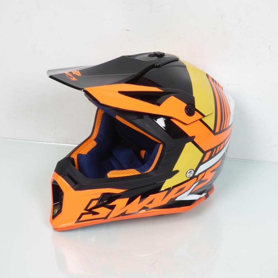 Casque moto cross Swap's S818 orange pour éviter la chaleur en pilotage TT