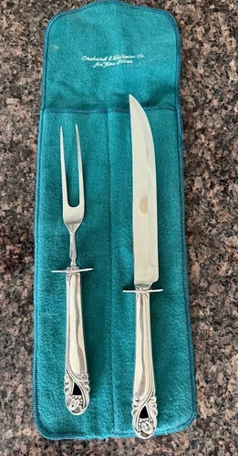 Spring Glory International Sterling Silver  10.5 " Carving Set  & Original Bag