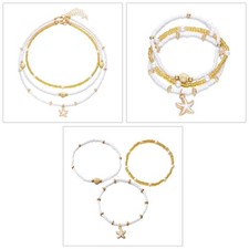 Adjustable Coastal Accessory Triple Use Necklace Wrist Ankle Jewelry Pieces