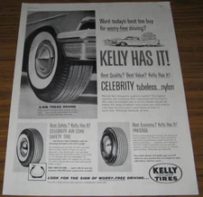 1958 AD~KELLY SPRINGFIELD TIRES~CELEBRITY TUBELESS