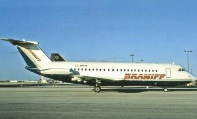 Braniff International Airways BAC-1-11 EI-BWM @ Phoenix Sky Harbor - postcard
