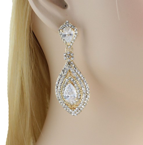 Pendientes colgantes de araña circular de cristal de estrás austriaco casada E3510G dorado - Imagen 2 de 5