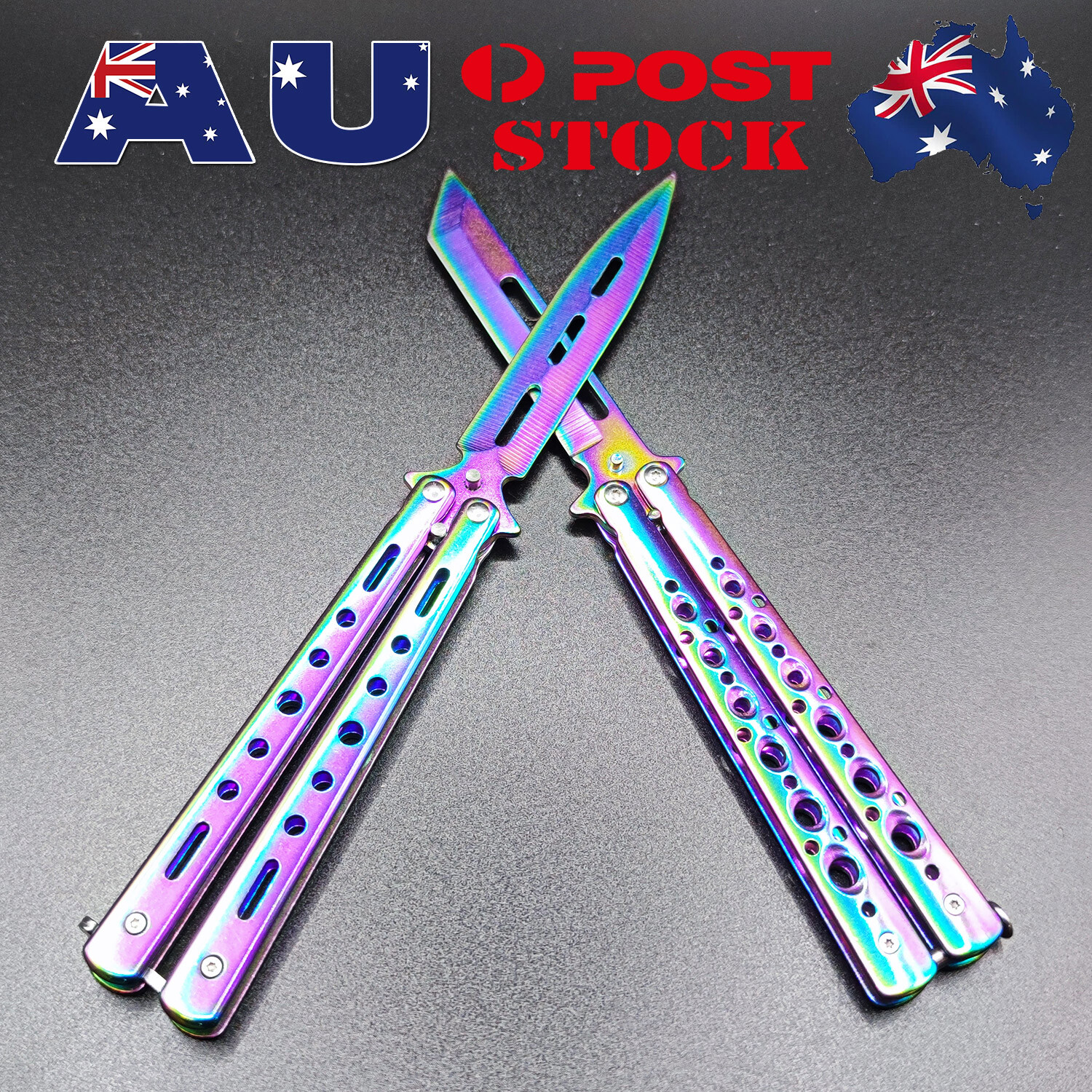 CSGO Rainbow Butterfly knife Comb Metal Folding Practice Trainer