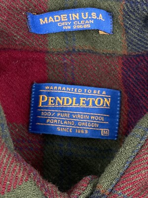 トップス 70s PENDLETON Elbow patch Wool shirt Vintage 70s Pendleton Mens Virgin Wool Plaid Shirt Elbow Patches