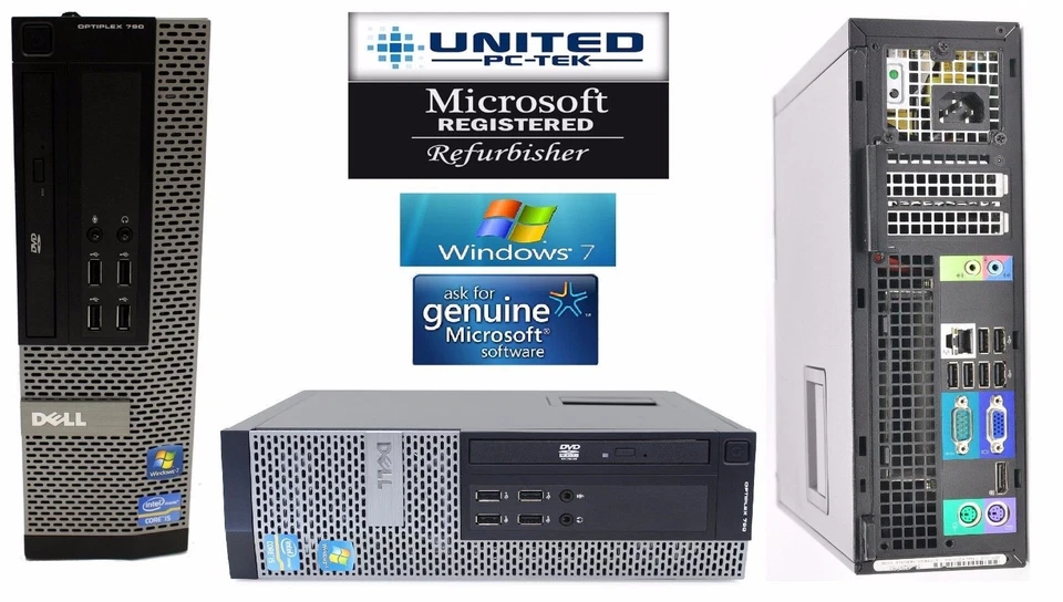 Dell Desktop PC Computer i3 3rd gen 250GB 4GB DUAL 19" LCDs WiFi Windows 7 Pro - Image 4 of 4