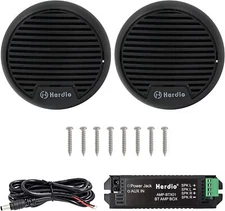 Herdio 3" 140W Marine Bluetooth Speakers Boat Motorcycle Stereo W/ BT Amplifier