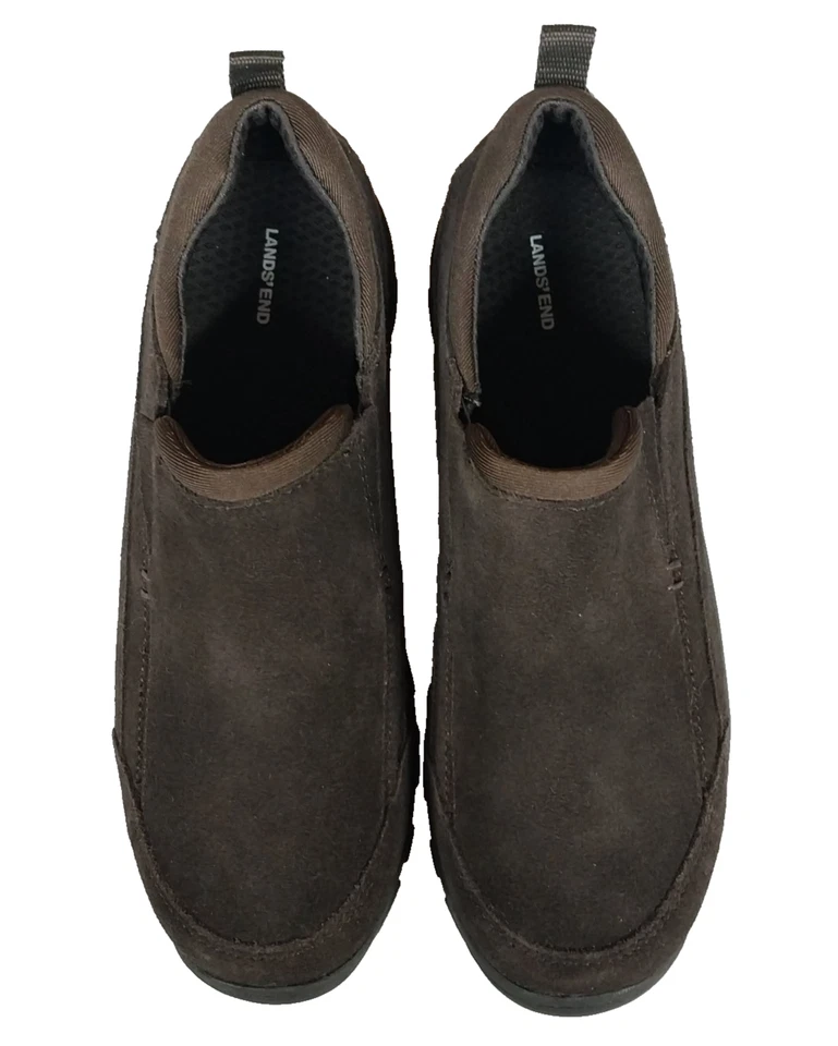 Lands End Shoes Youth Size 5 M Boots Brown Slip On Suede Odor Protection New - Image 2 of 4