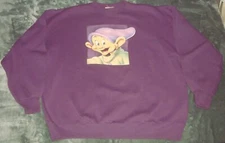 VTG 80s MICKEY MOUSE SWEATSHIRT LARGE HAPPY 90s DISNEY UNLIMITED RED BIG PRINT