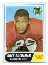1968 Topps FOOTBALL #197 Buck Buchanan - Chiefs HOF VINTAGE 1960S SET BUST
