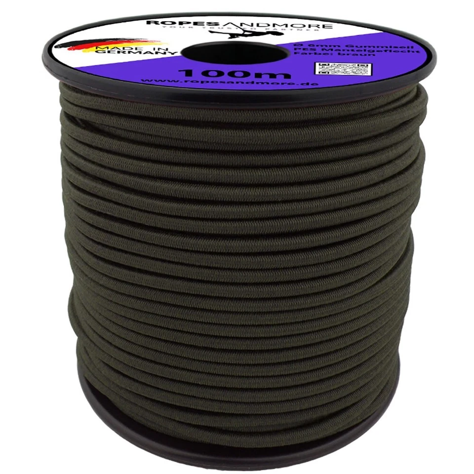 ROPES AND MORE Expanderseil Gummiseil PES Ø6mm Spannseil Gepäck Camping Outdoor 10 - 100m