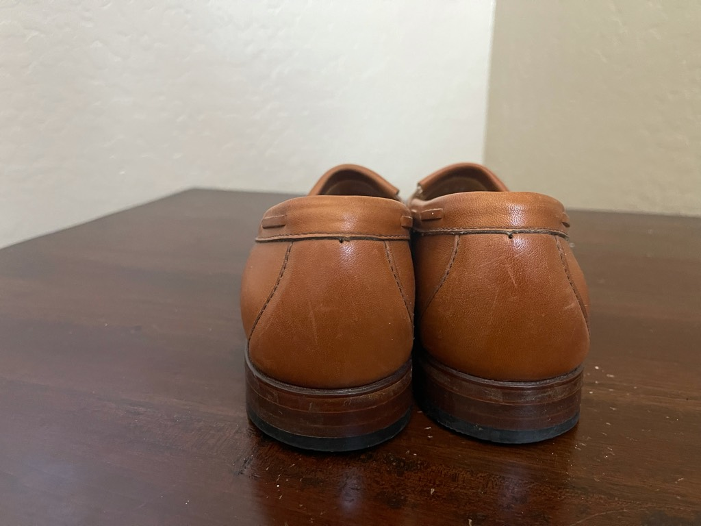 Sas Mens Loafers Shoes Brown Leather Slip-On Tasseled Kiltie 